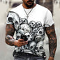 European And American Summer Dark Horror Skull 3D-Printed Mens Short-Sleeve T-Shirt
