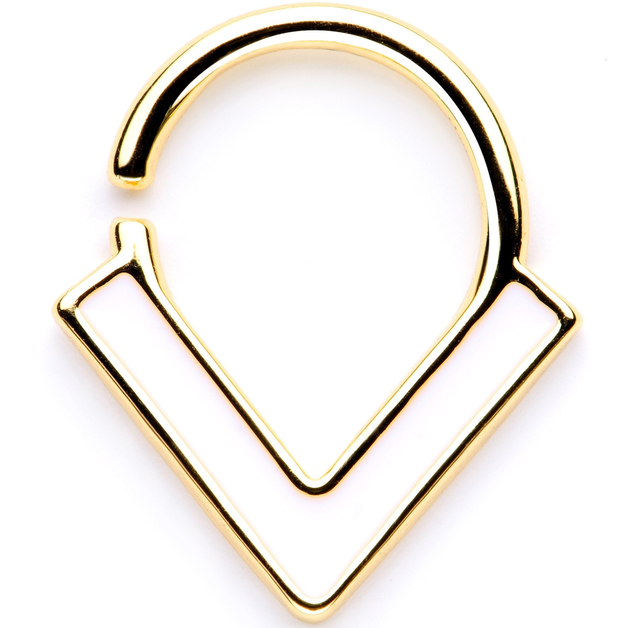 16G Gold Tone Anodized Flying V Seamless Circular Ring