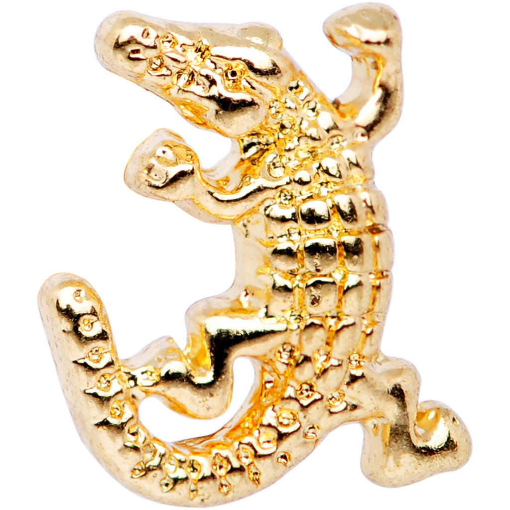 16G 1/4 Gold PVD Alligator Tragus Cartilage Earring