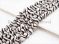 Dzi Black Band Faceted Round Beads,  Zebra Striped Tibetan A