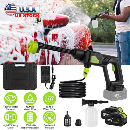Cordless Pressure Washer with 6-in-1 Nozzle - Car Cleaner