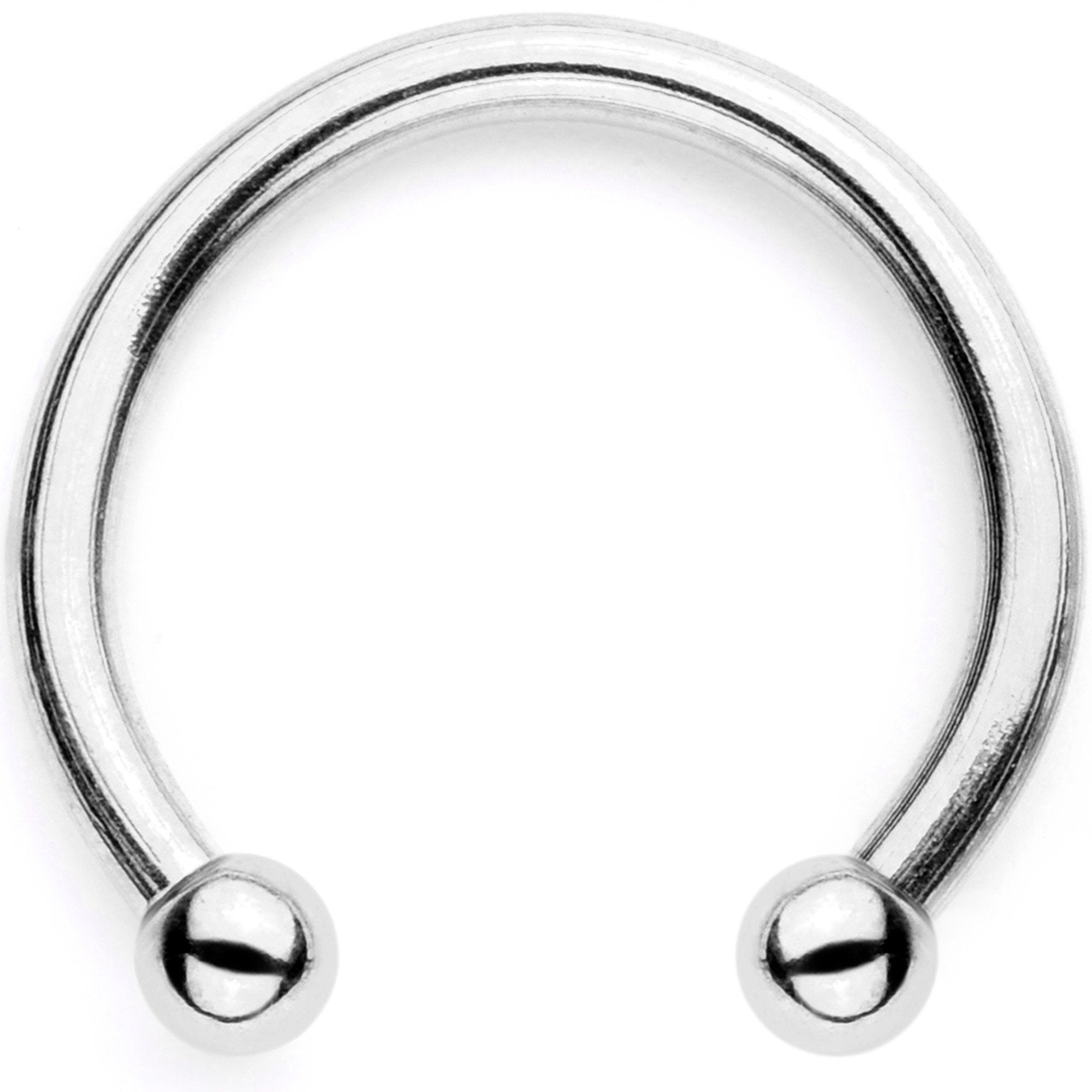 16G White Faux Opal Twisted Horseshoe Clip On Fake Septum Ring Set