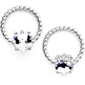14G 9/16 Clear Gem Supernova So Twisted BCR Captive Ring Set
