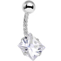 Clear CZ Gem Party Princess Seriously Twisted Belly Ring