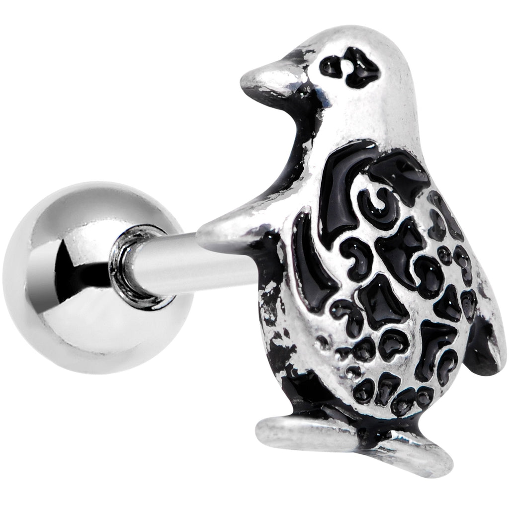 16G 1/4 Detailed Penguin Cartilage Tragus Earring