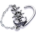 16G 3/8 Nautical Anchor Chain Dangle Right Heart Closure Ring