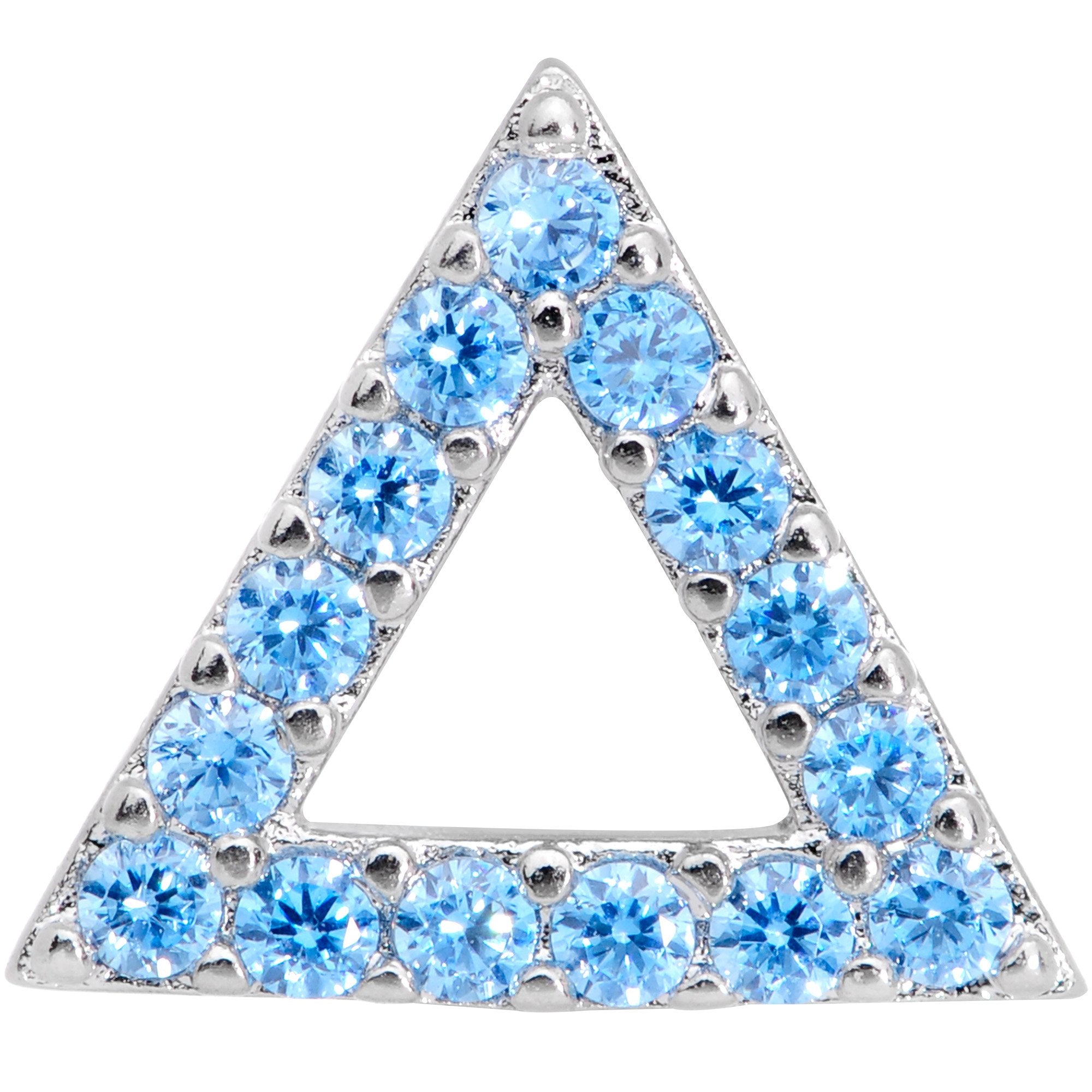 16G 1/4 Aqua Gem Triangle Cartilage Tragus