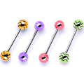 Summer Party Zig Zag Barbell Tongue Ring Set of 4