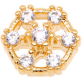 14G Clear Gem Gold Tone Externally Threaded Dermal Anchor Top