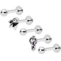 16G 5/16 Clear Gem Lotus Flower Elephant Cartilage Tragus Earring Set