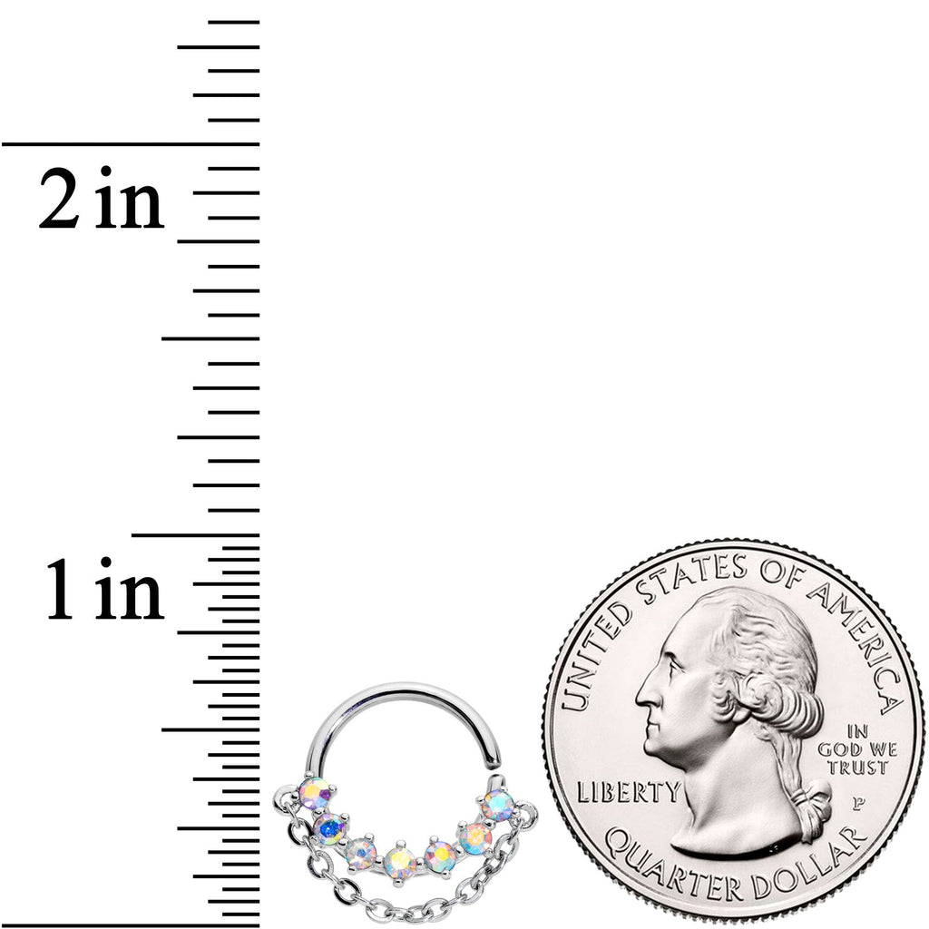 16G 3/8 Aurora Gem Garland Hanging Chain Seamless Circular Ring