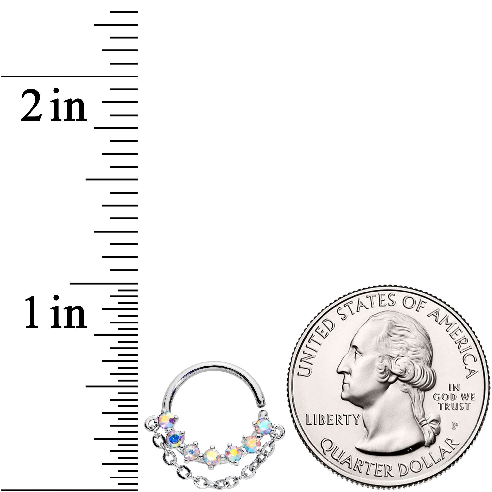 16G 3/8 Aurora Gem Garland Hanging Chain Seamless Circular Ring
