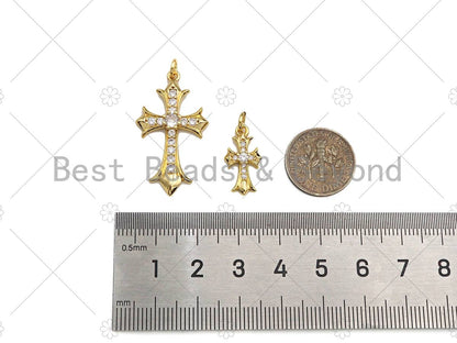 CZ Micro Pave Cross Shape Pendant/Charm,Cubic Zirconia Charm L512