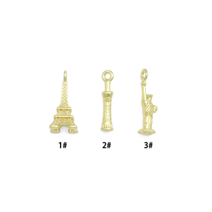 Eiffel Tower, Leaning Tower Of Pisa, Statue of Liberty Charm Pendant,Sku#LD751