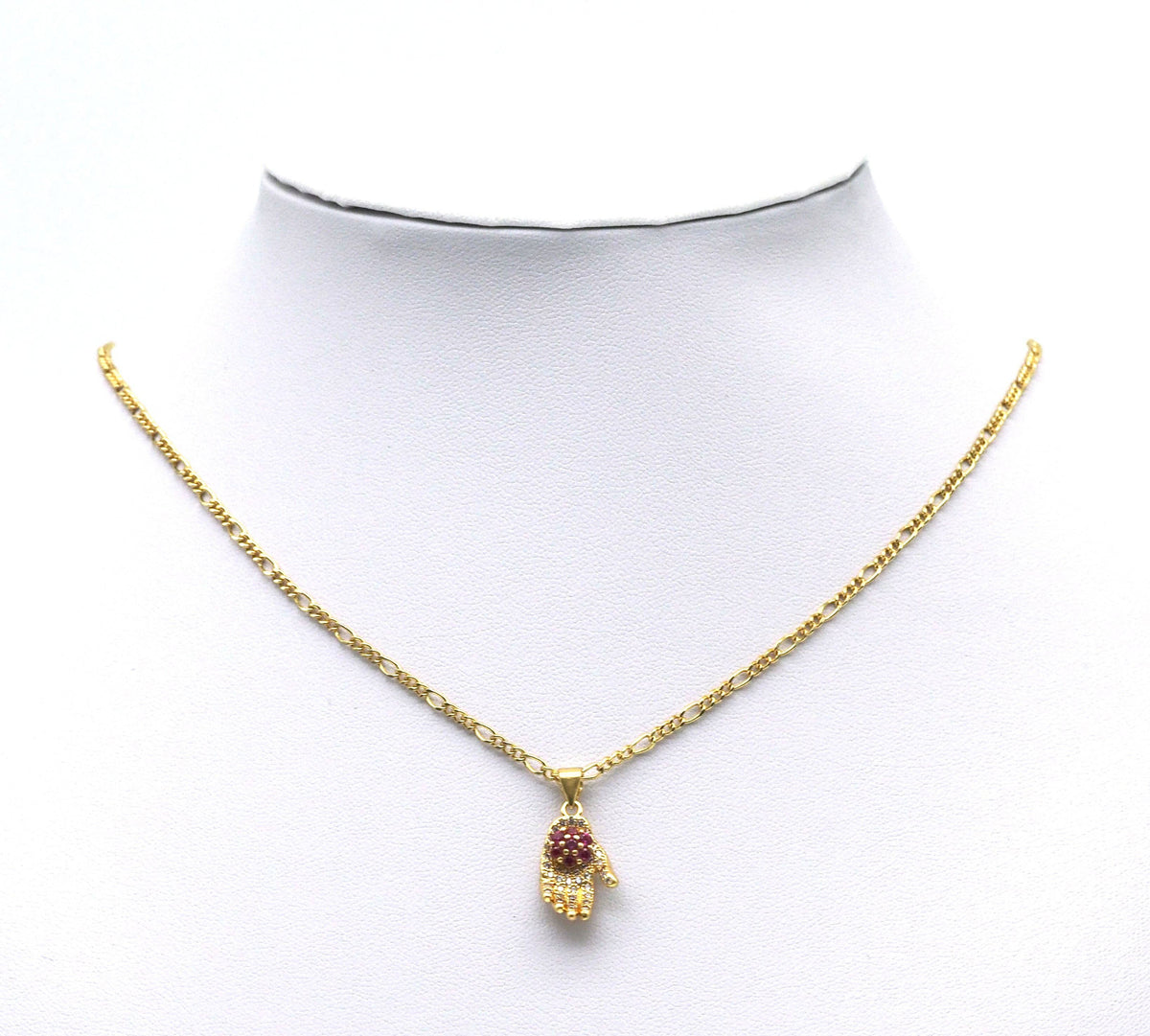 Gold CZ Flower on Hand Charm, Sku#LD316