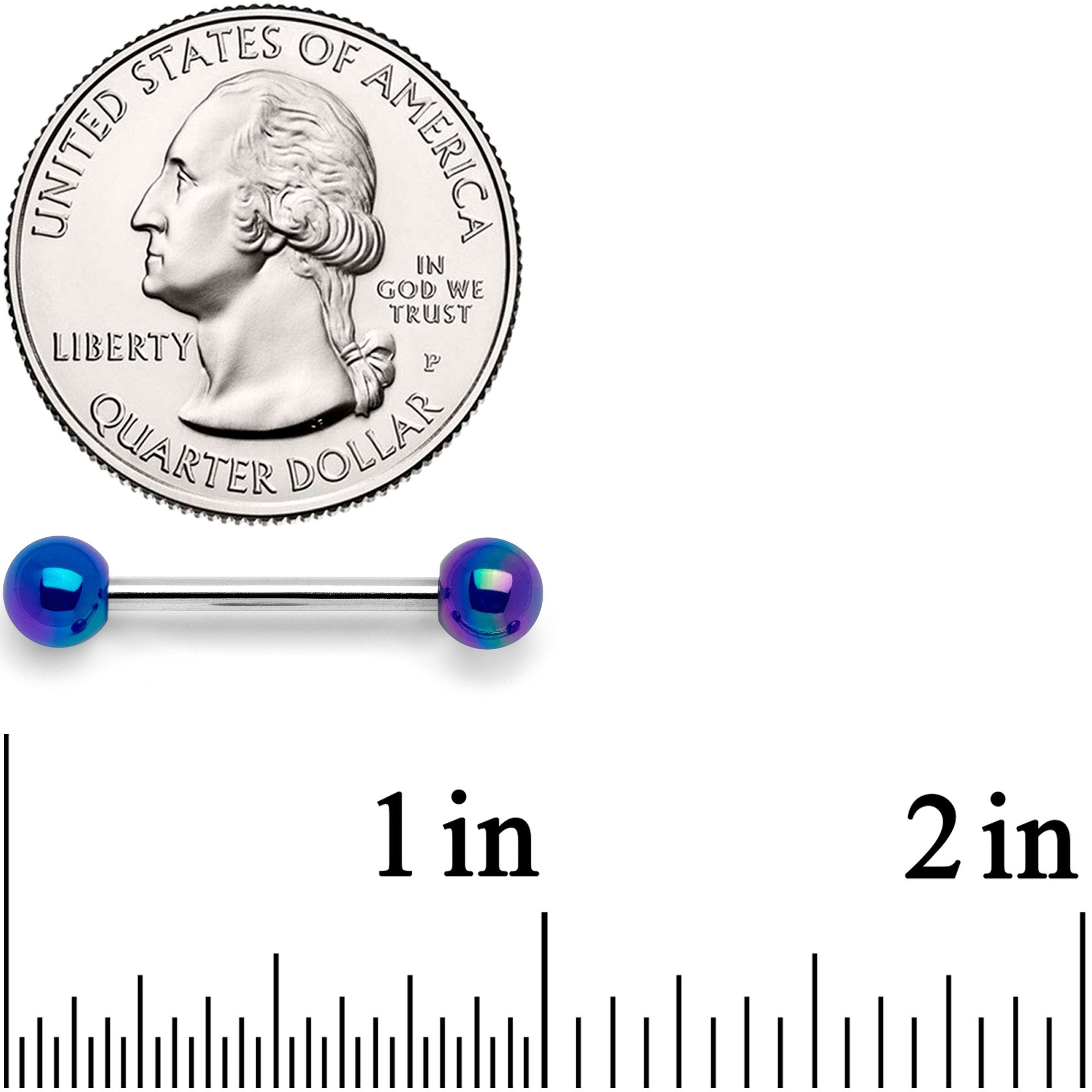 14G 9/16 Blue Pearlescent Acrylic Barbell Nipple Ring Set