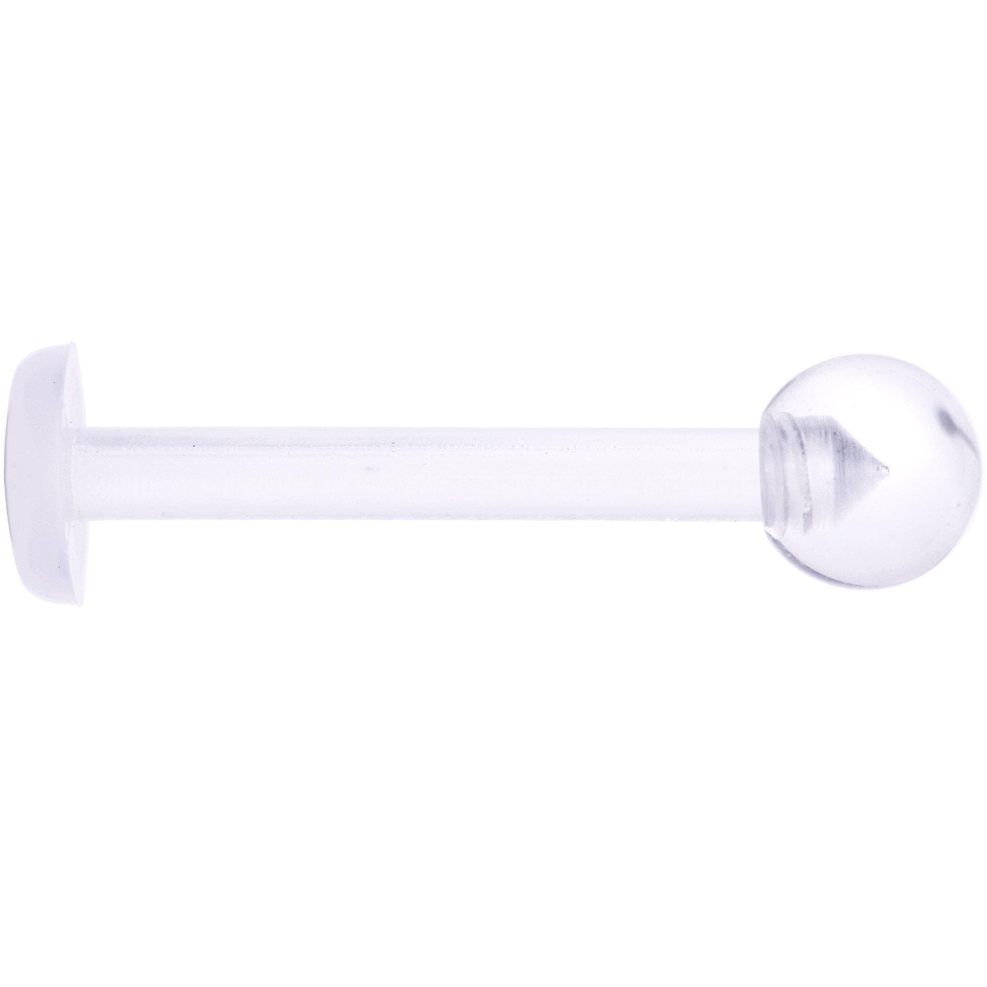 14G 1/2 Clear Flexible Bioplast Straight Barbell Retainer