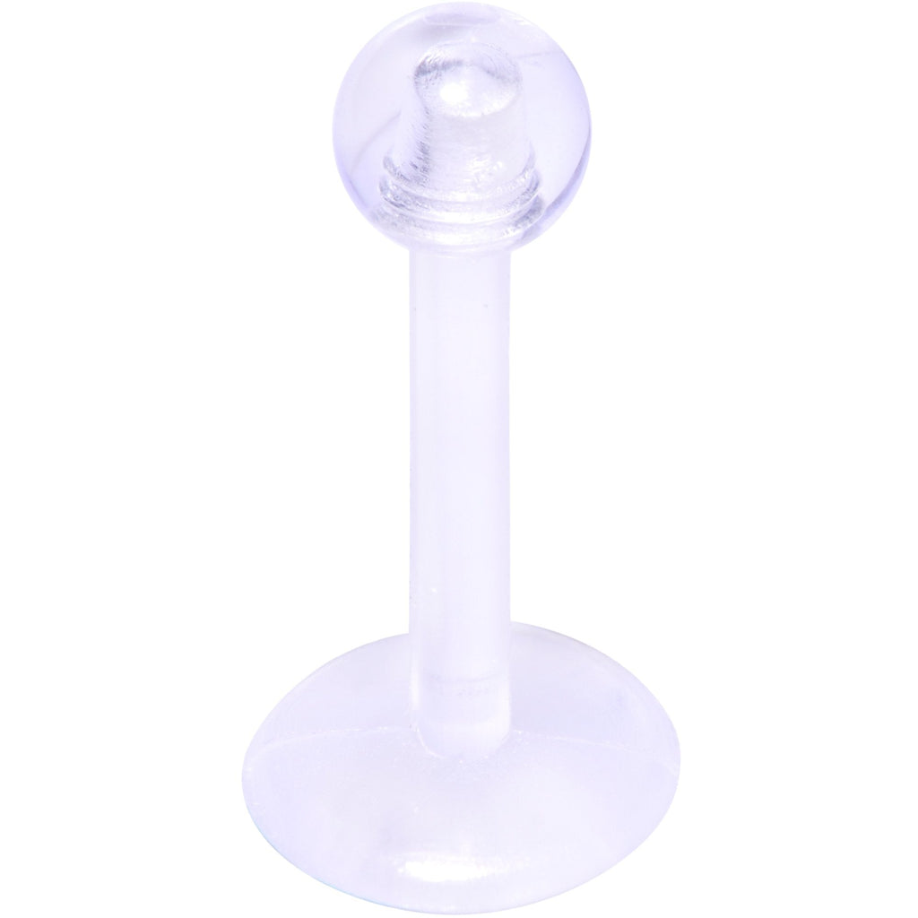 16G 5/16 Clear Flexible Bioplast Labret Monroe Tragus Retainer