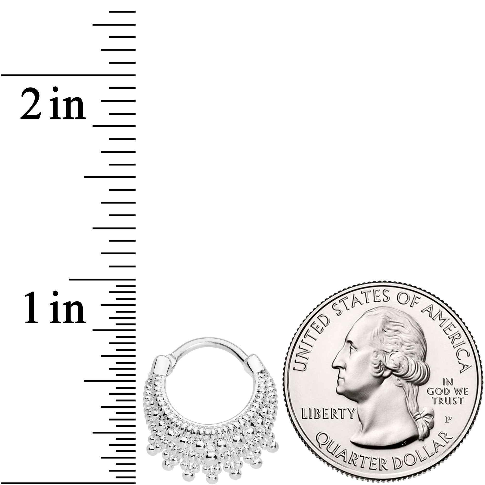 16G 3/8 Debutante Fashion Hinged Septum Ring
