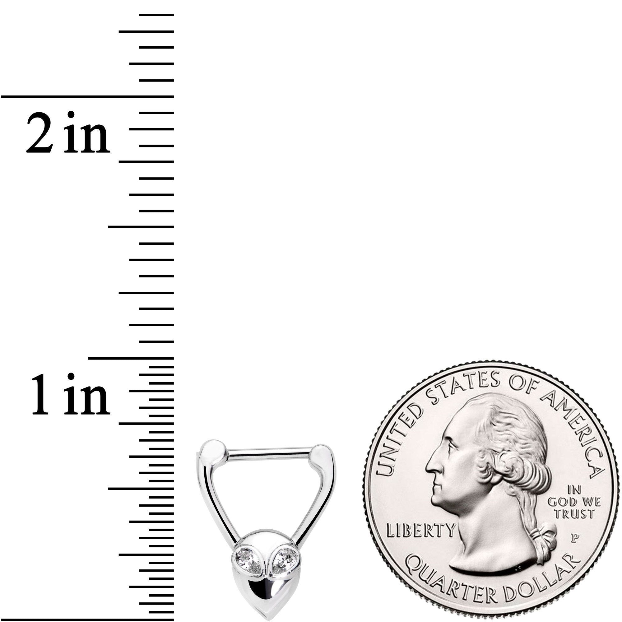 16G 3/8 Clear Gem Alien Septum Clicker