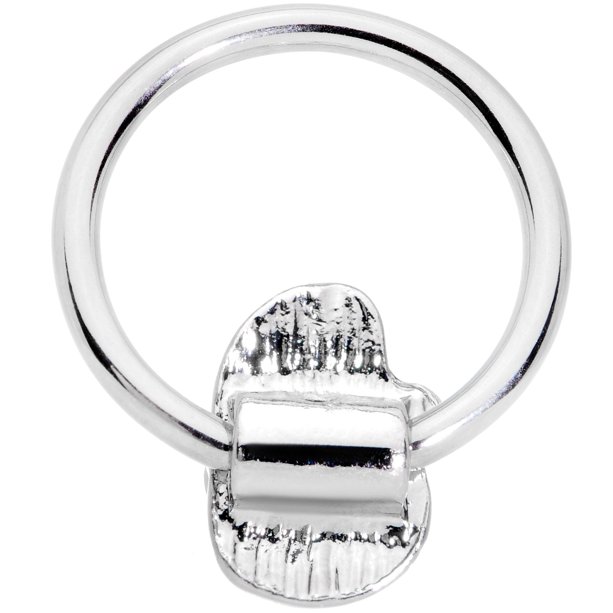 16G 3/8 Clear Gem Happy Santa BCR Captive Ring