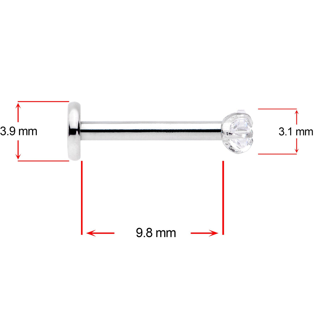 16G 3/8 Red Green CZ Gem Holiday Star Labret Tragus Set of 3