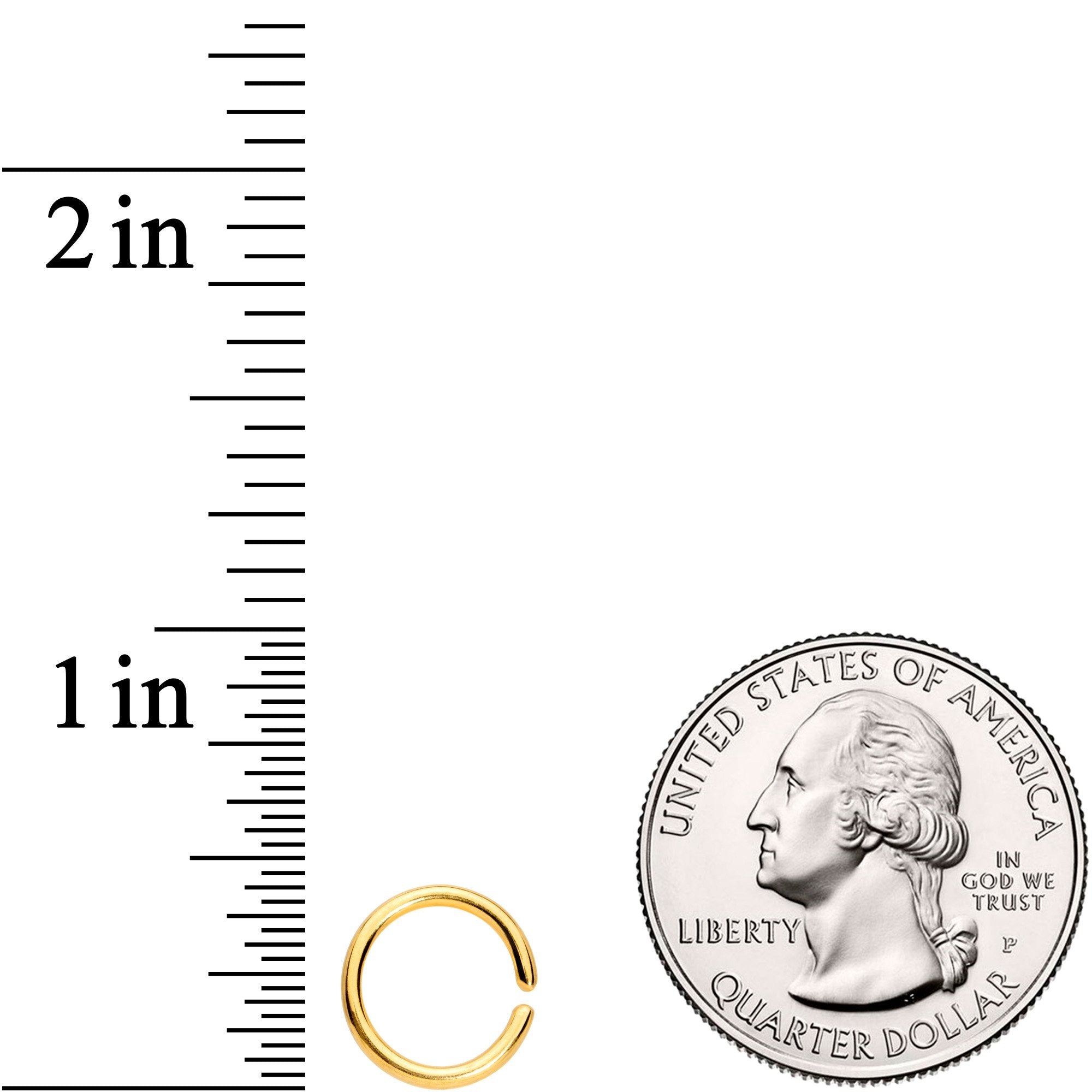 16G 5/16 Gold Tone Titanium IP Circular Ring