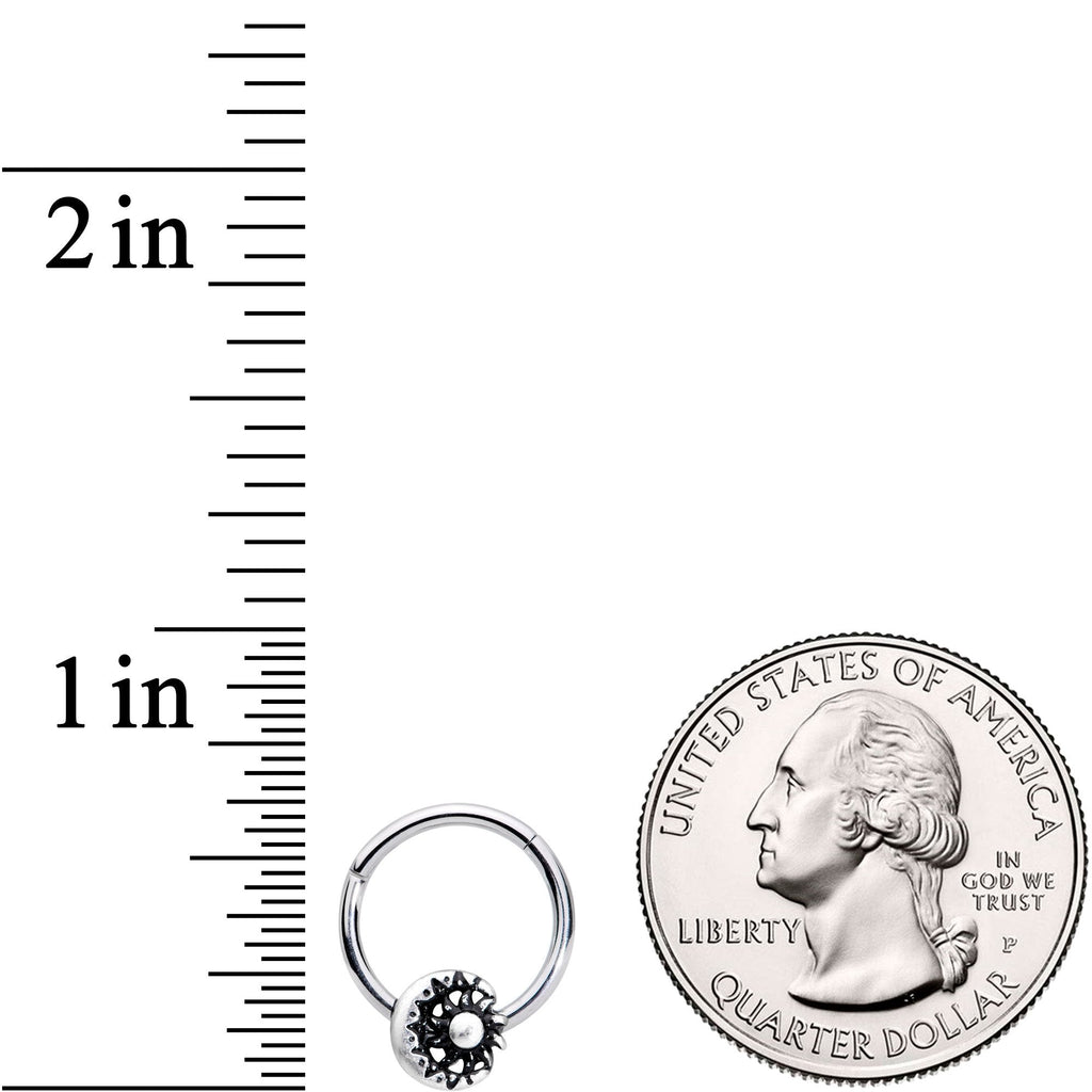16G 3/8 Moon Cradling the Sun Hinged Segment Ring