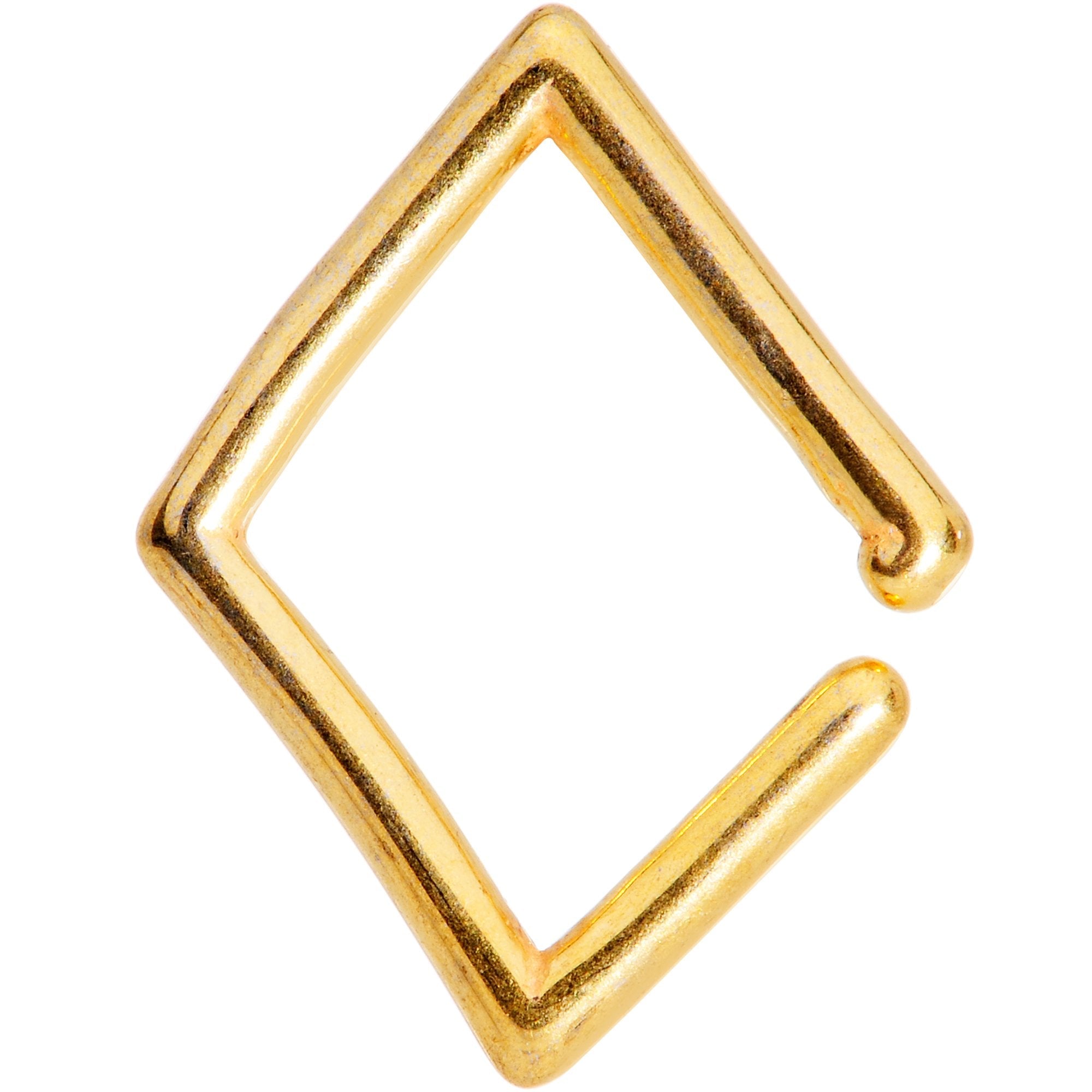 16G 3/8 Gold Tone Rhombus Closure Ring