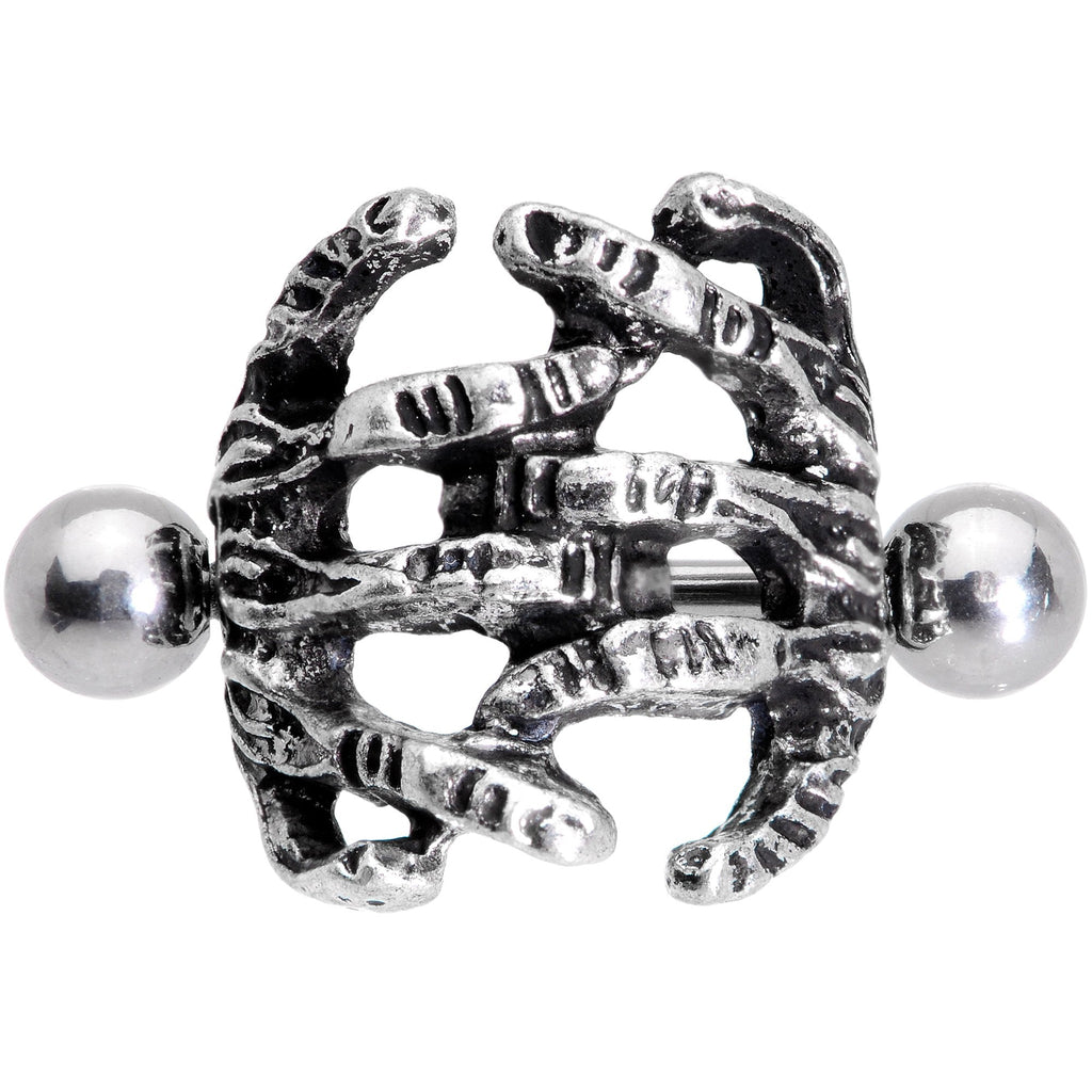 16G 7/16 Scary Halloween Skeleton Hands Cartilage Cuff