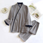 Mens Kimono Hanfu Pure Cotton Gauze Pajama Set