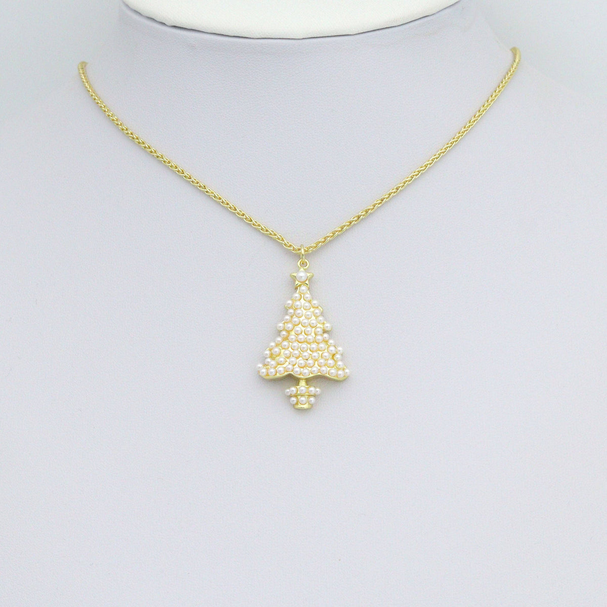 White Pearl Christmas Trees Charm Pendant,Sku#A480