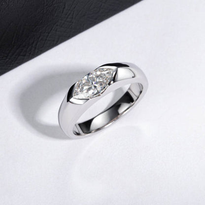 S925 18k Marquise Moissanite Wedding Engagement Ring, 5*10mm 1ct VVS D-Gragde Certified