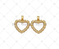 CZ Micro Pave Heart Frame Shape Pendant,18K Gold Filled Heart Charm, Necklace Bracelet Charm Pendant, 23x22mm, Sku#LK470