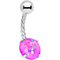 Pink Faux Opal Cute Colors Twisted Belly Ring