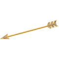 14G Clear Gem Gold Tone Flying Arrow Industrial Barbell 38mm