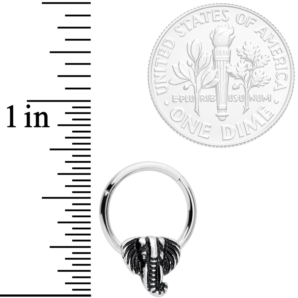 16G 3/8 Elephant Head Hinged Segment Ring