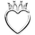16G 5/16 Royal Crown Heart Right Ear Closure Ring
