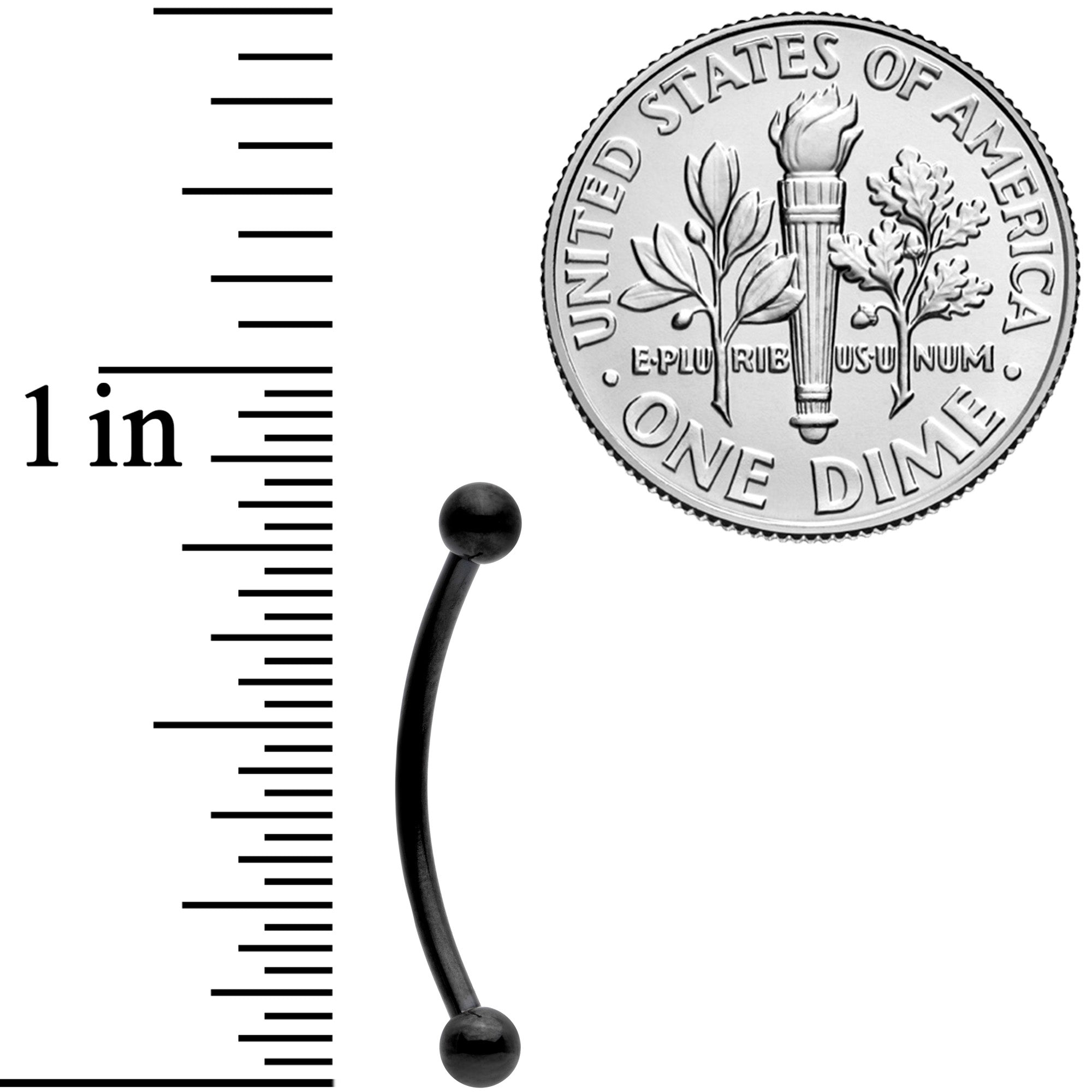 16G 5/8 Black Curved Barbell