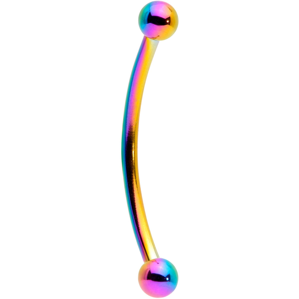 16G 5/8 Rainbow Curved Barbell