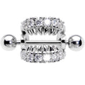 16G 1/2 Clear CZ Gem Scary Monster Fangs Cartilage Cuff