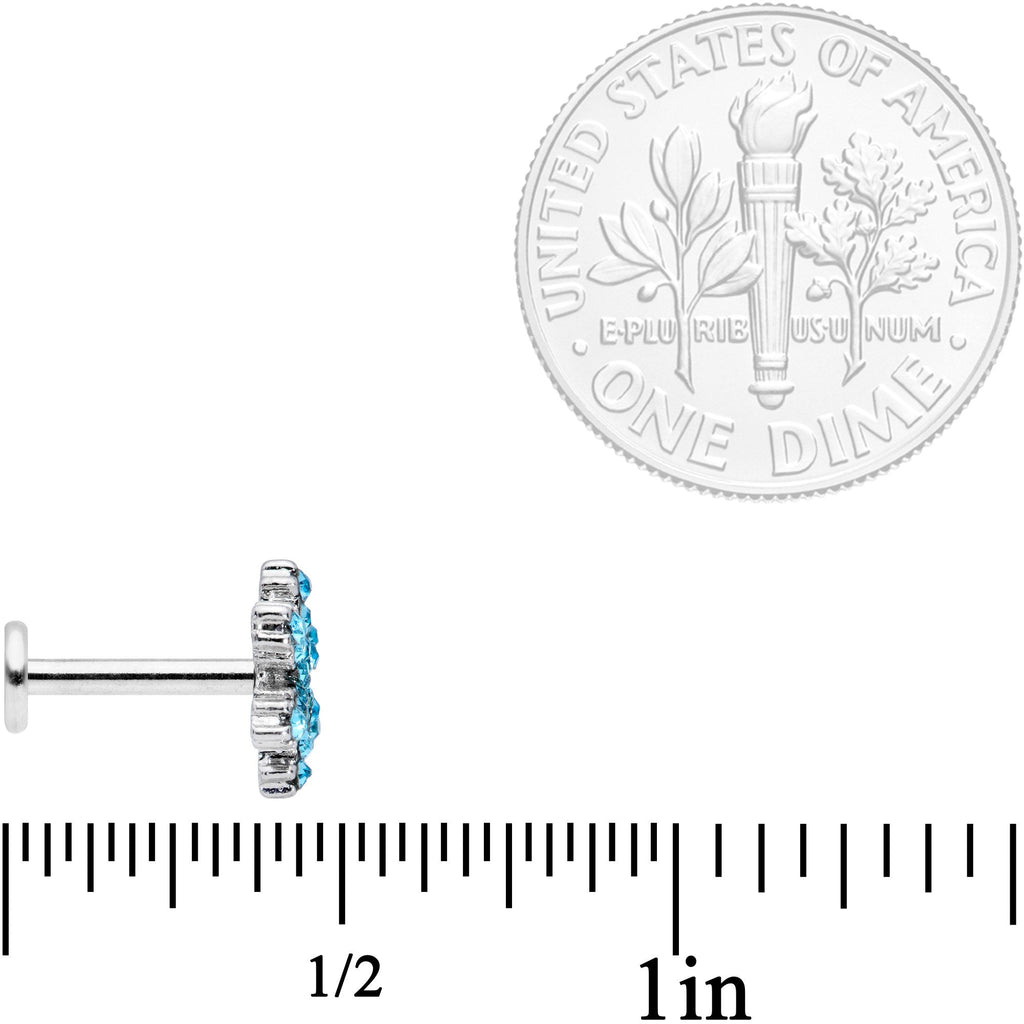 16G 5/16 Blue CZ Gem Snowflake Internally Threaded Labret Set