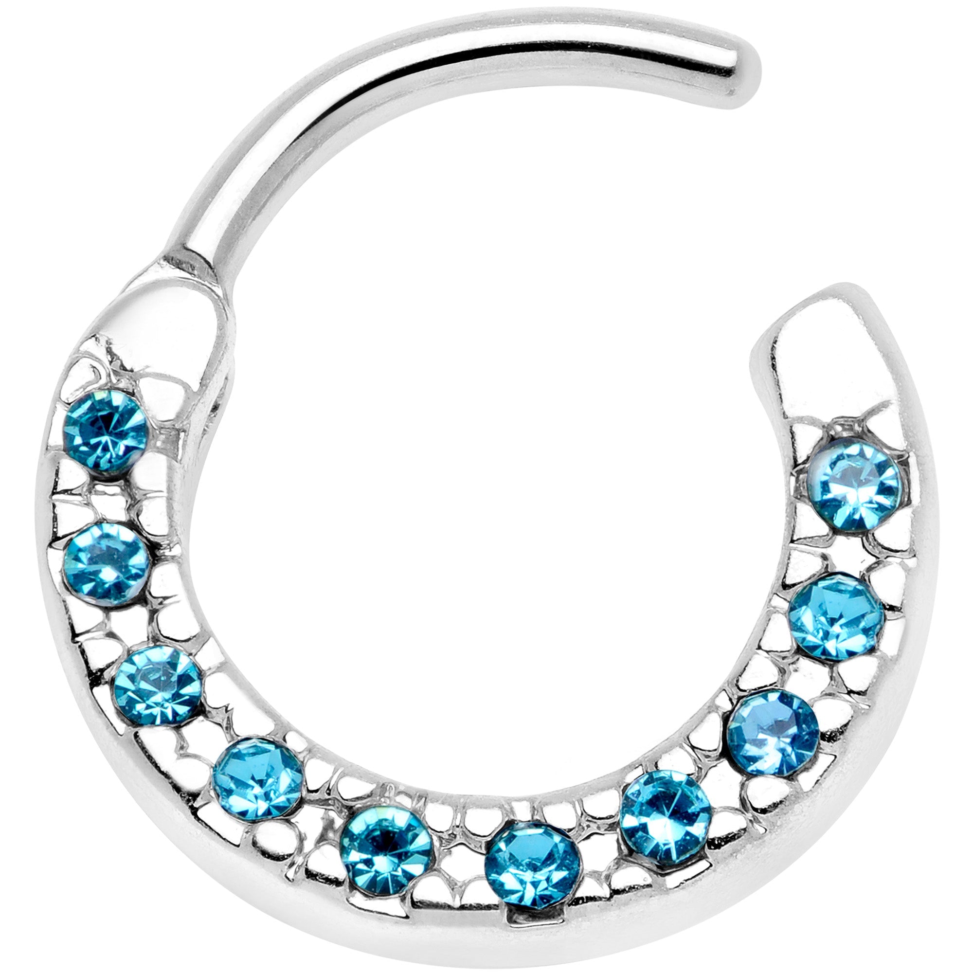 16G 5/16 Aqua Gem Paved Cartilage Clicker