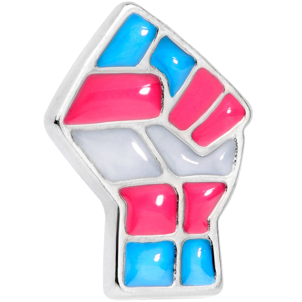 16G 1/4 Transgender Pride Fist Tragus Cartilage Earring