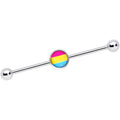 14G Red Yellow Blue Pansexual Pride Industrial Barbell 38mm
