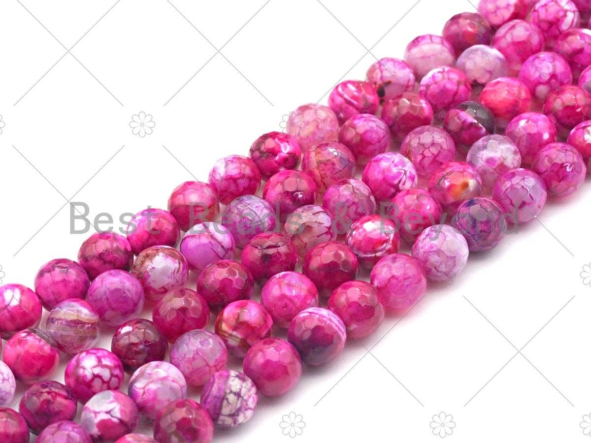 Hot Pink Fire Agate, Round Faceted/Smooth 6mm/8mm/10mm/12mm,SKU#UA115