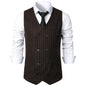 Men's Retro Casual Double Breasted Striped Vest