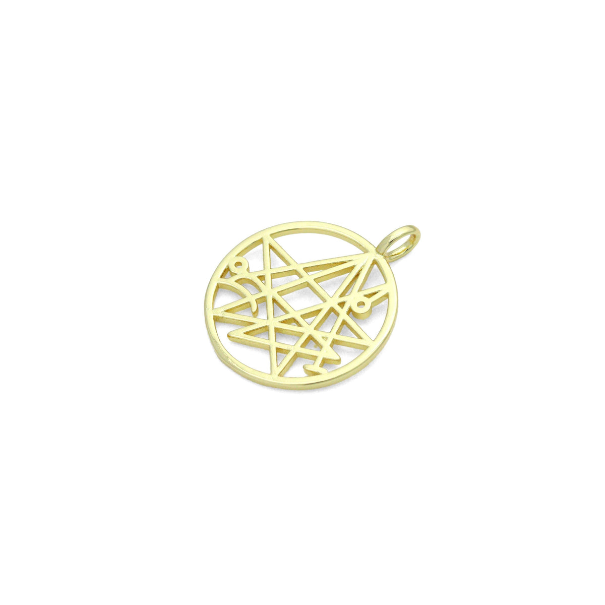 Filigree Star Round Charm Pendant, Sku#LK1196