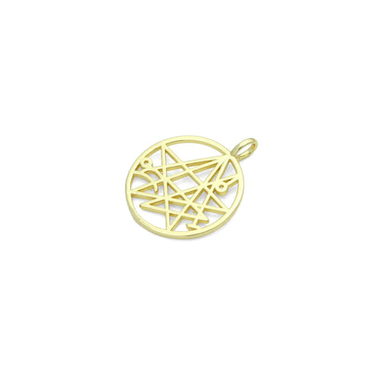 Filigree Star Round Charm Pendant, Sku#LK1196