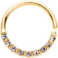 16G 3/8 Clear Gem Gold Tone Simple Elegance Seamless Circular Ring